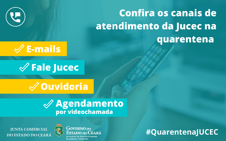 Canais de atendimento da JUCEC na quarentena